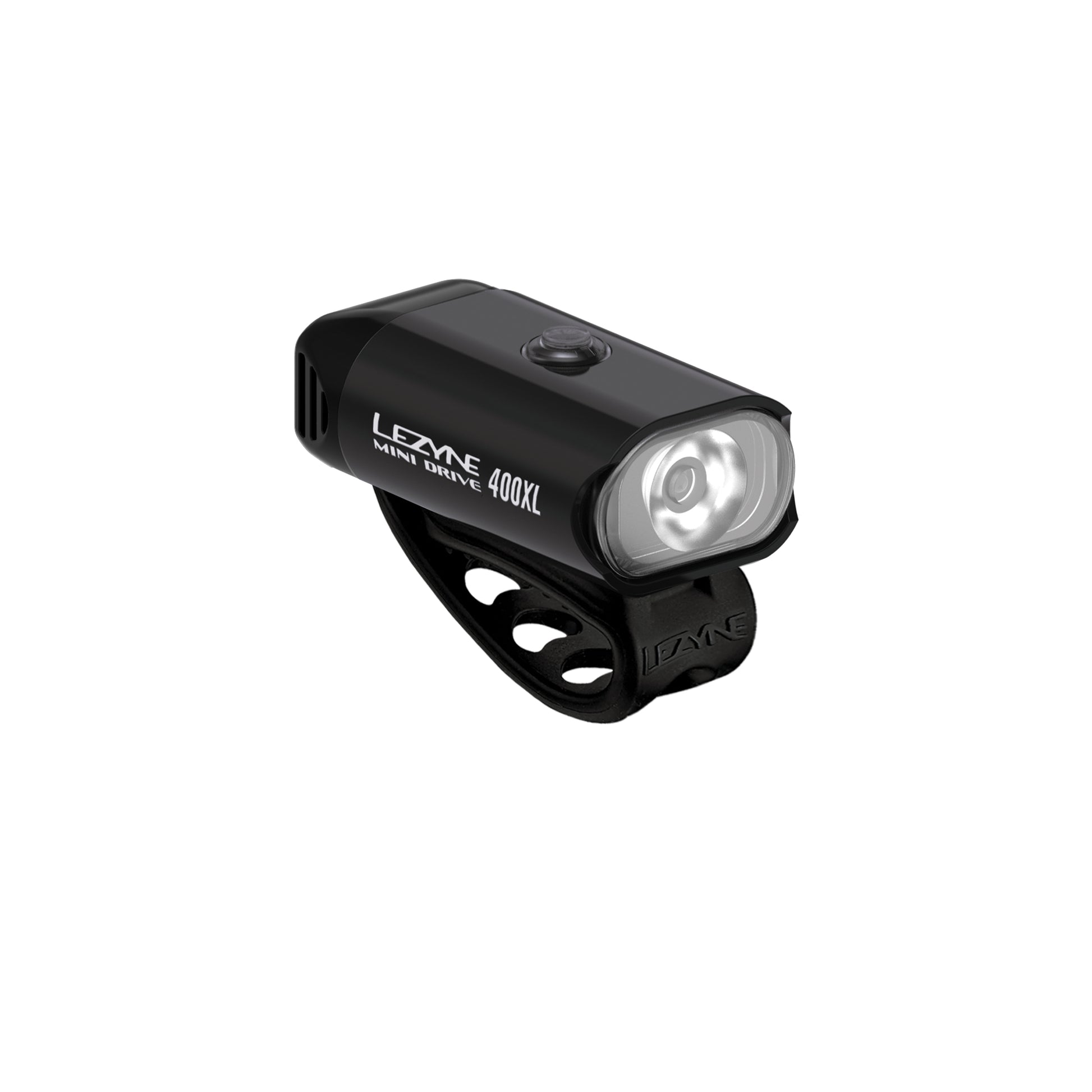 Lezyne Mini Drive 400XL framlampa, svart cykellykta med rund strålkastare