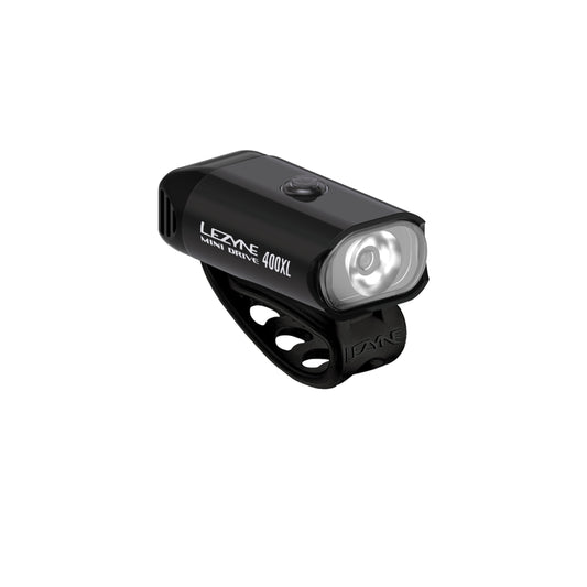 Lezyne Mini Drive 400XL framlampa, svart cykellykta med rund strålkastare