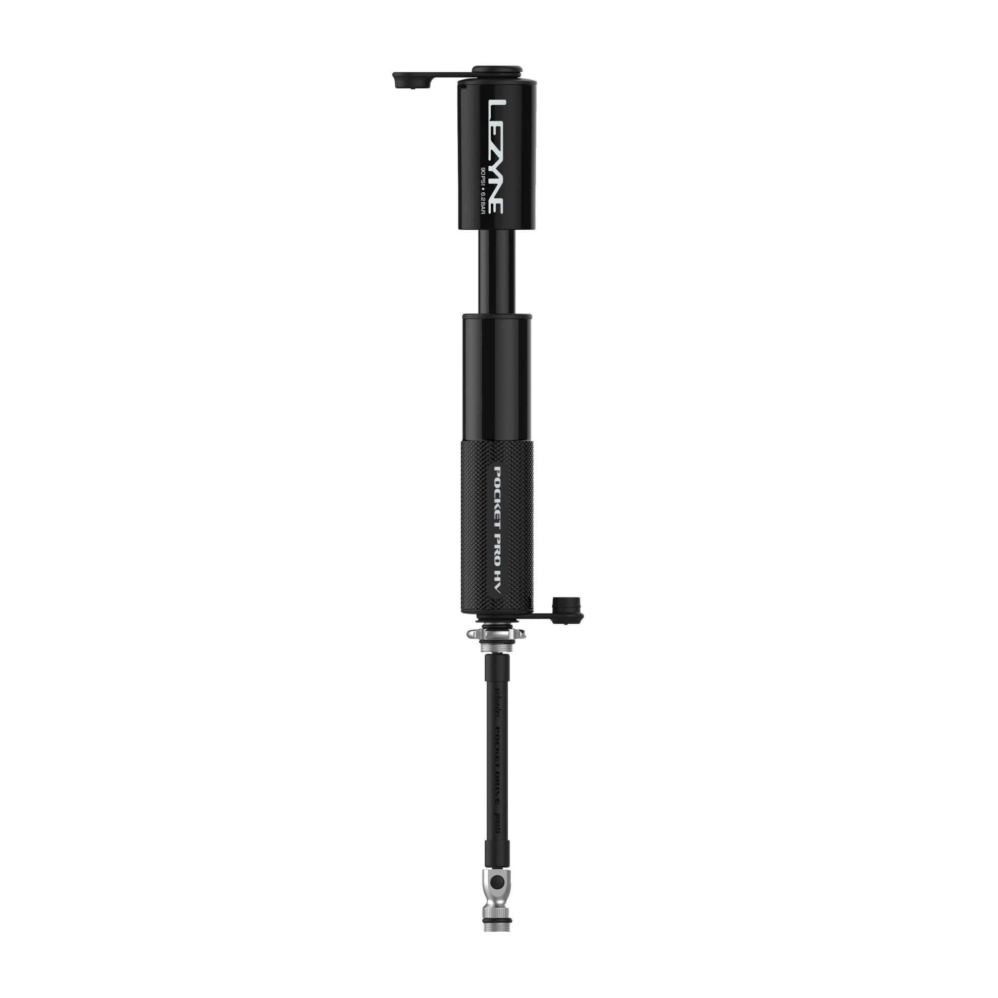 Lezyne handpump Pocket Drive Pro HV, svart minipump med ventilhuvud