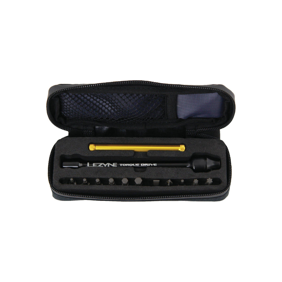 Momentnyckel Lezyne Torque Drive i svart fodral med bits