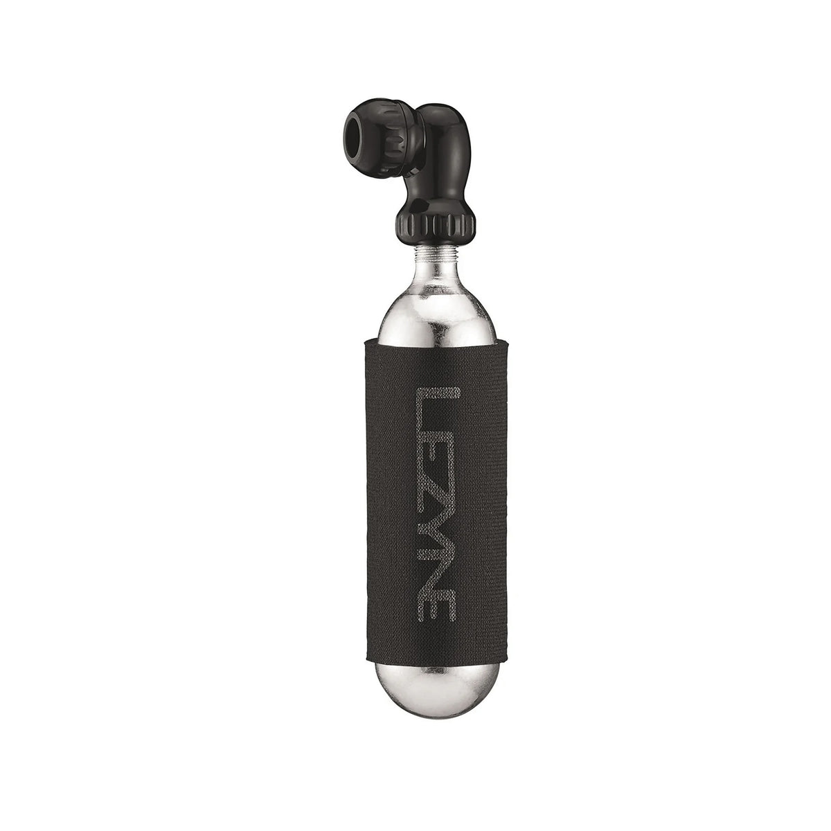 Lezyne CO2-patron 16 g med svart hölje och ventilhuvud
