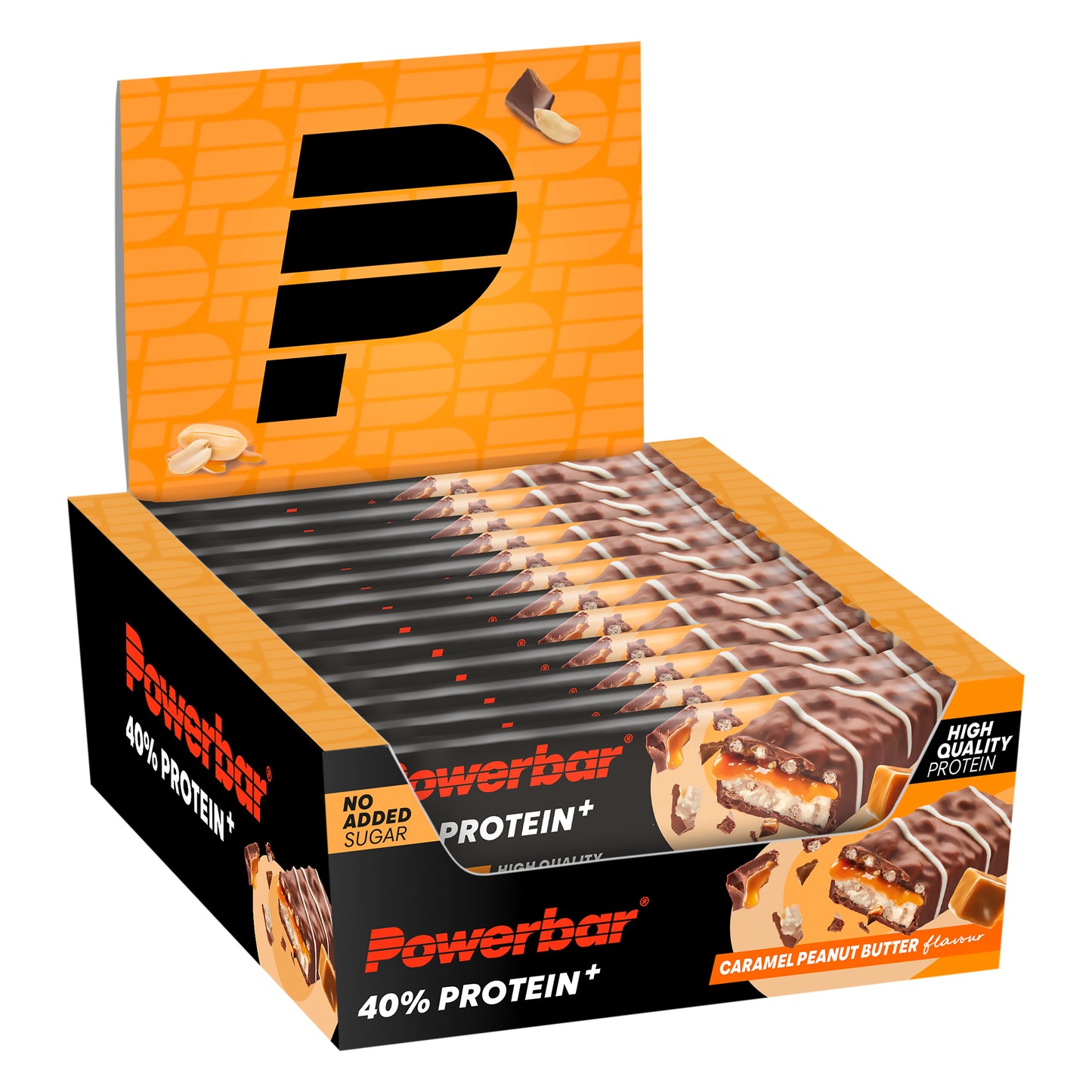 Powerbar proteinbar i låda, karamell jordnötssmör, 40% protein
