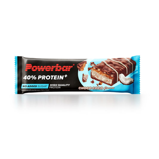 Powerbar 40% protein+ Choco Coco-proteinbar i omslag