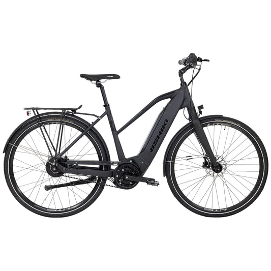 Nishiki Pro SLB elcykel mörkgrå med helram och framlyse.