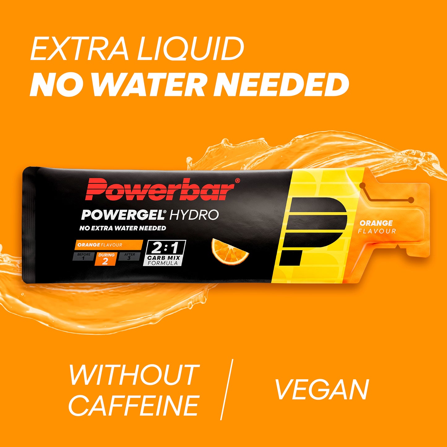 Powerbar PowerGel Hydro orange sportgel, extra flytande, utan vattenbehov